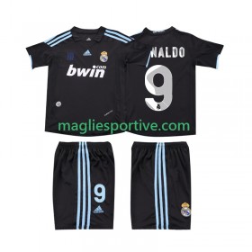 Completo Calcio Real Madrid RONALDO 9 2009 2010 Retro Bambino Divisa Trasferta